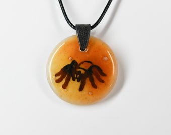 Recycled Glass Tarantula Spider Pendant