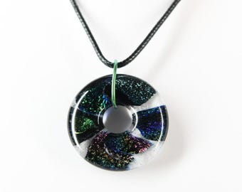 Rainbow Dichroic Glass Pendant
