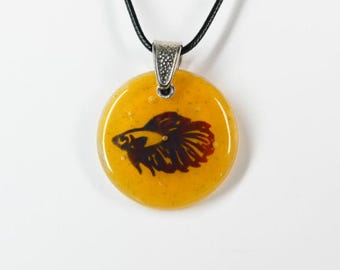 Glass Betta Fish Pendant