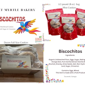 Biscochitos, Mexican Shortbread Cookies, Made-to-Order, Free Priority Shipping, No Preservatives, Food Gift Idea