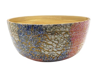 Bamboo Serving Bowl Wooden Salad Bowl Storage Bowls for Keys & Jewellery Large Grey Heat Resistant Natural Look Starter Bowls M&W Decor Table Piece Bamboo Serving Bowl Wooden Salad Bowl Storage Bowls for Keys & Jewellery Large Grey Heat Resistant Natural Look Starter Bowls M&W Decor Table Piece