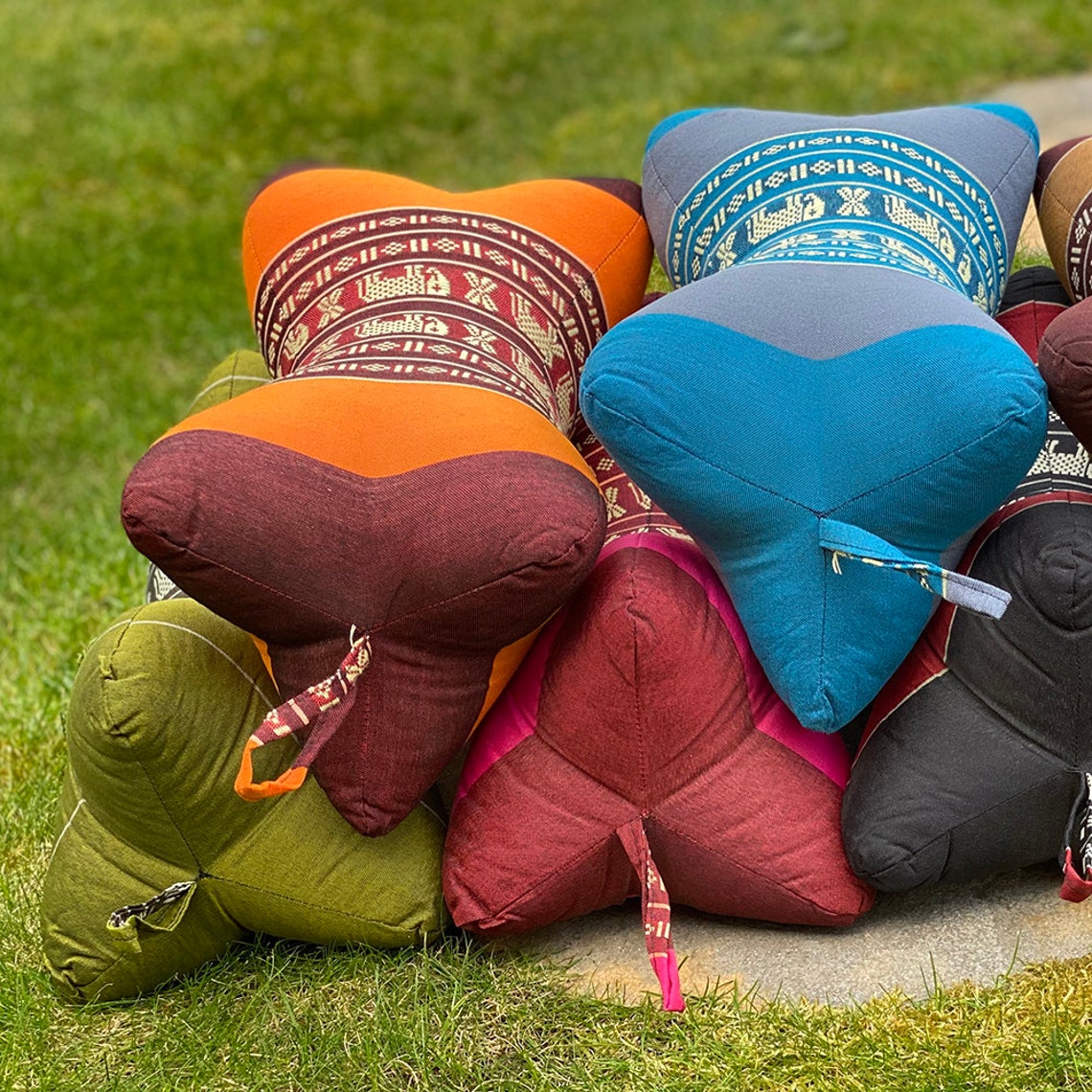 Vie Naturals Thai Kapok Neck Cushion Star Bone Blue Etsy UK