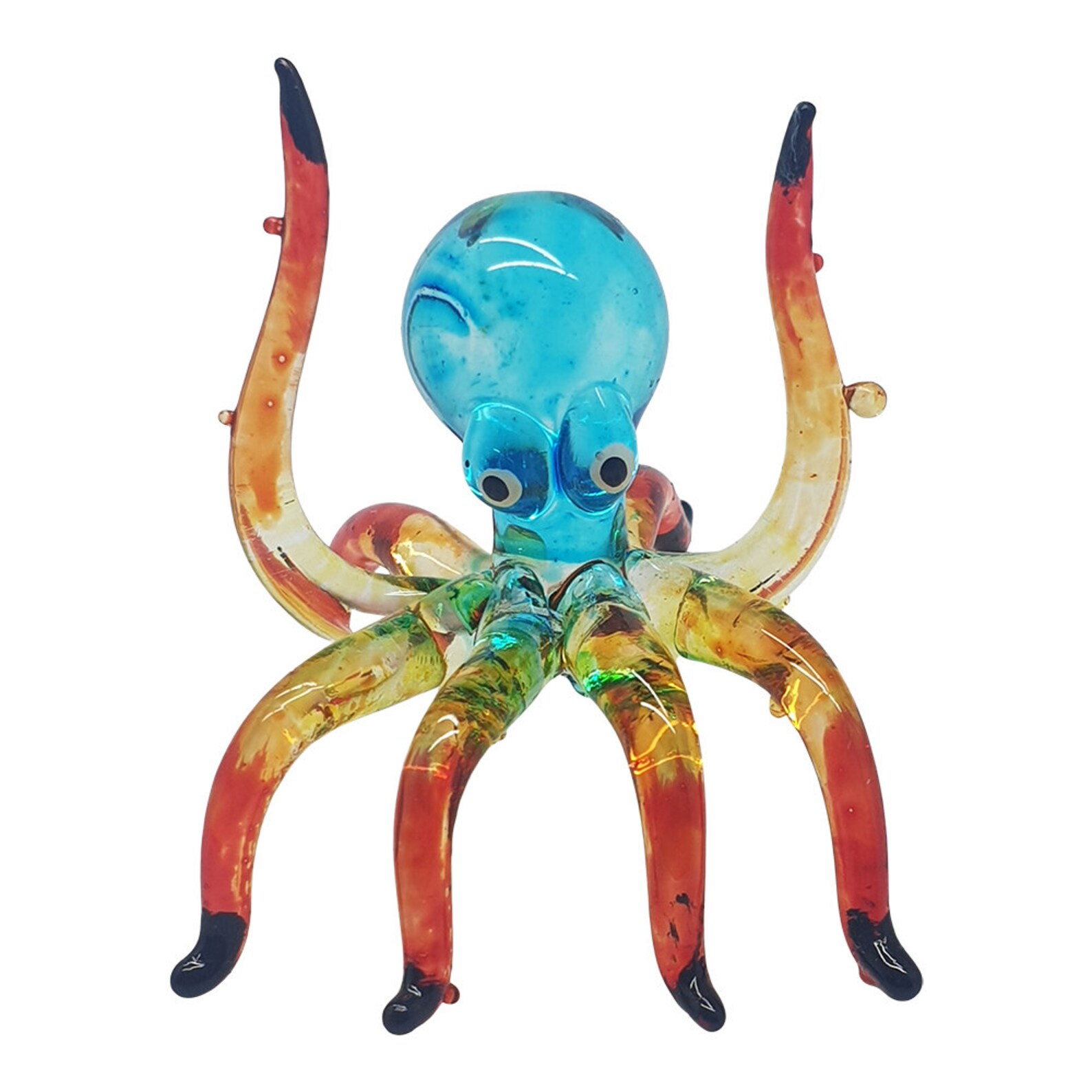 Hand Blown Sculpture Glass Octopus Etsy