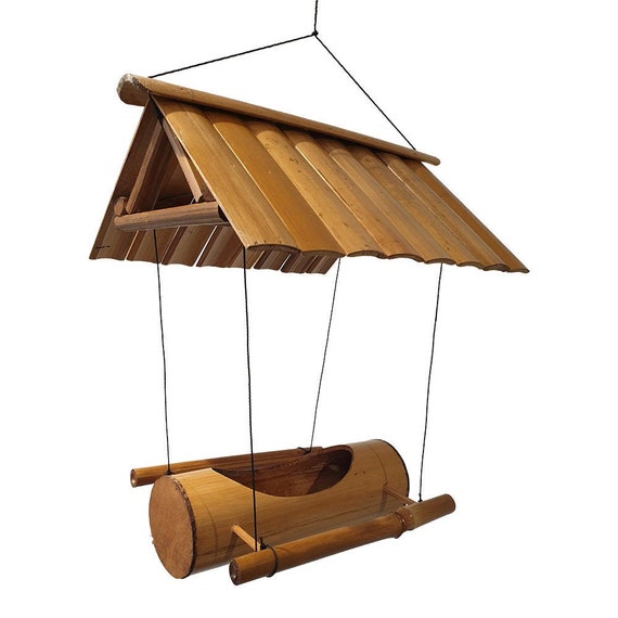 Hanging Bird Feeder Bird Feeders Handmade With Roof And Etsy