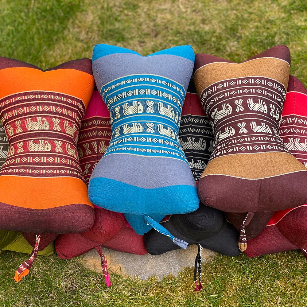 Vie Naturals Thai Kapok Neck Cushion Star Bone Blue Etsy UK