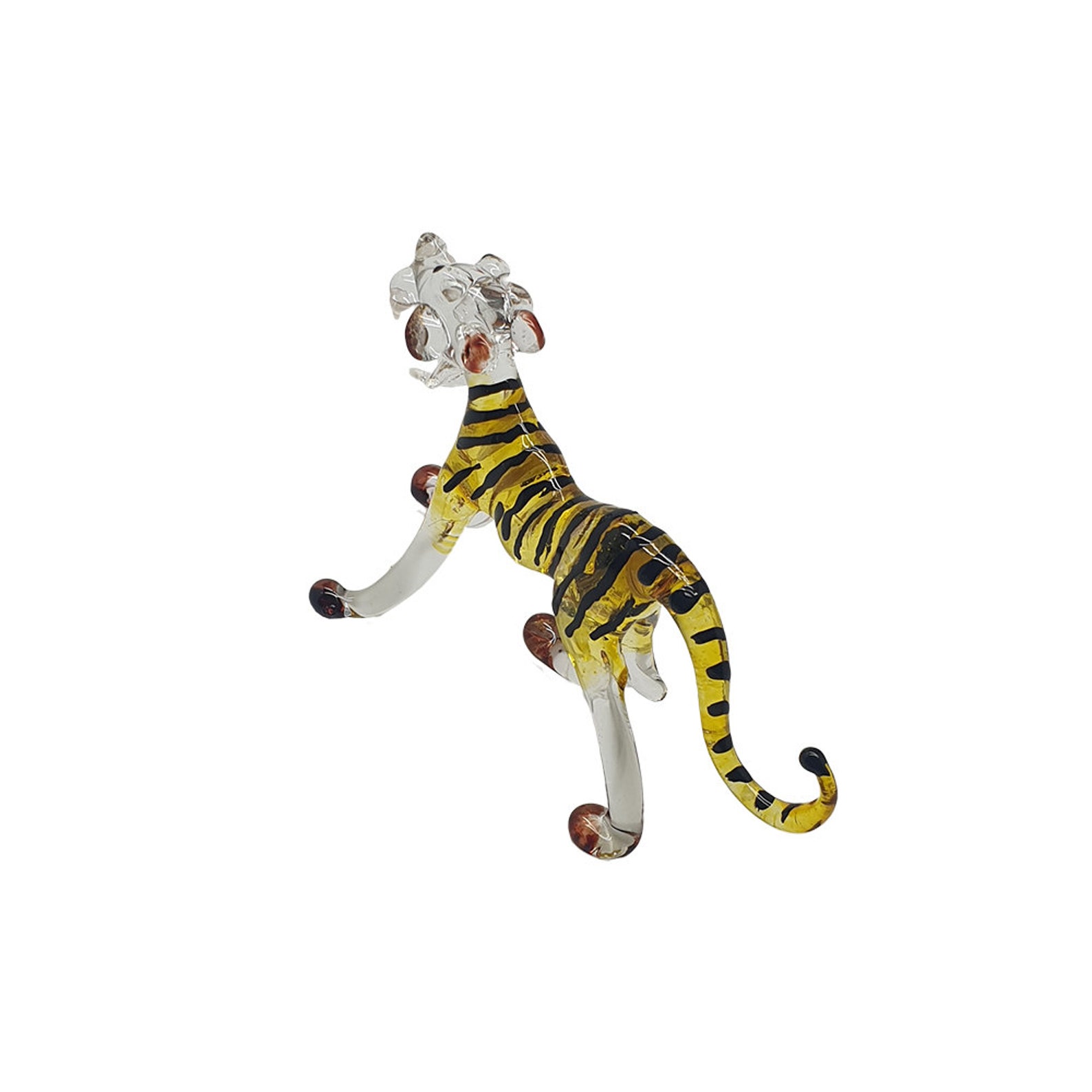 Hand Blown Sculpture Glass Tiger | Etsy