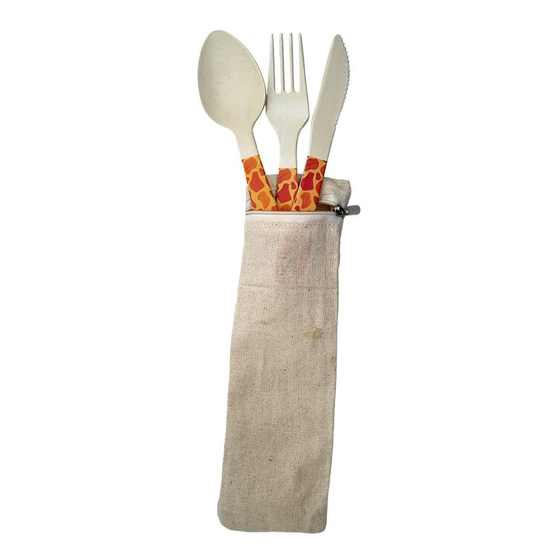 Reusable Bamboo Cutlery Set in a Zipper Bag - Etsy