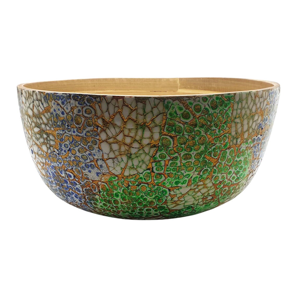 Bamboo Salad Bowl Green 23x10cm Etsy