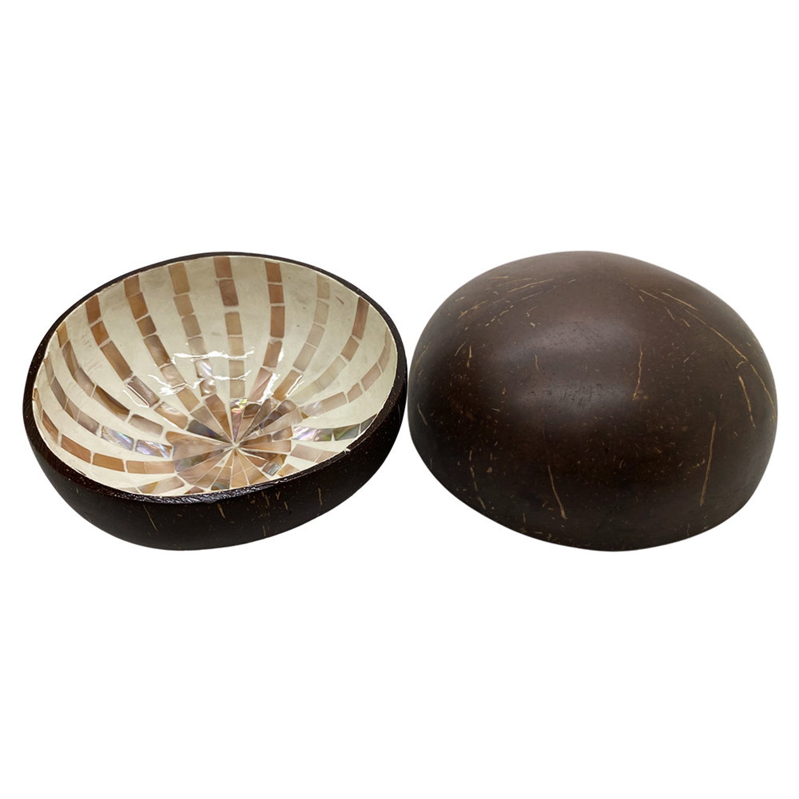 Coconut Bowls Hand Painted Lacquered Bowls Design 15 Set Etsy Australia