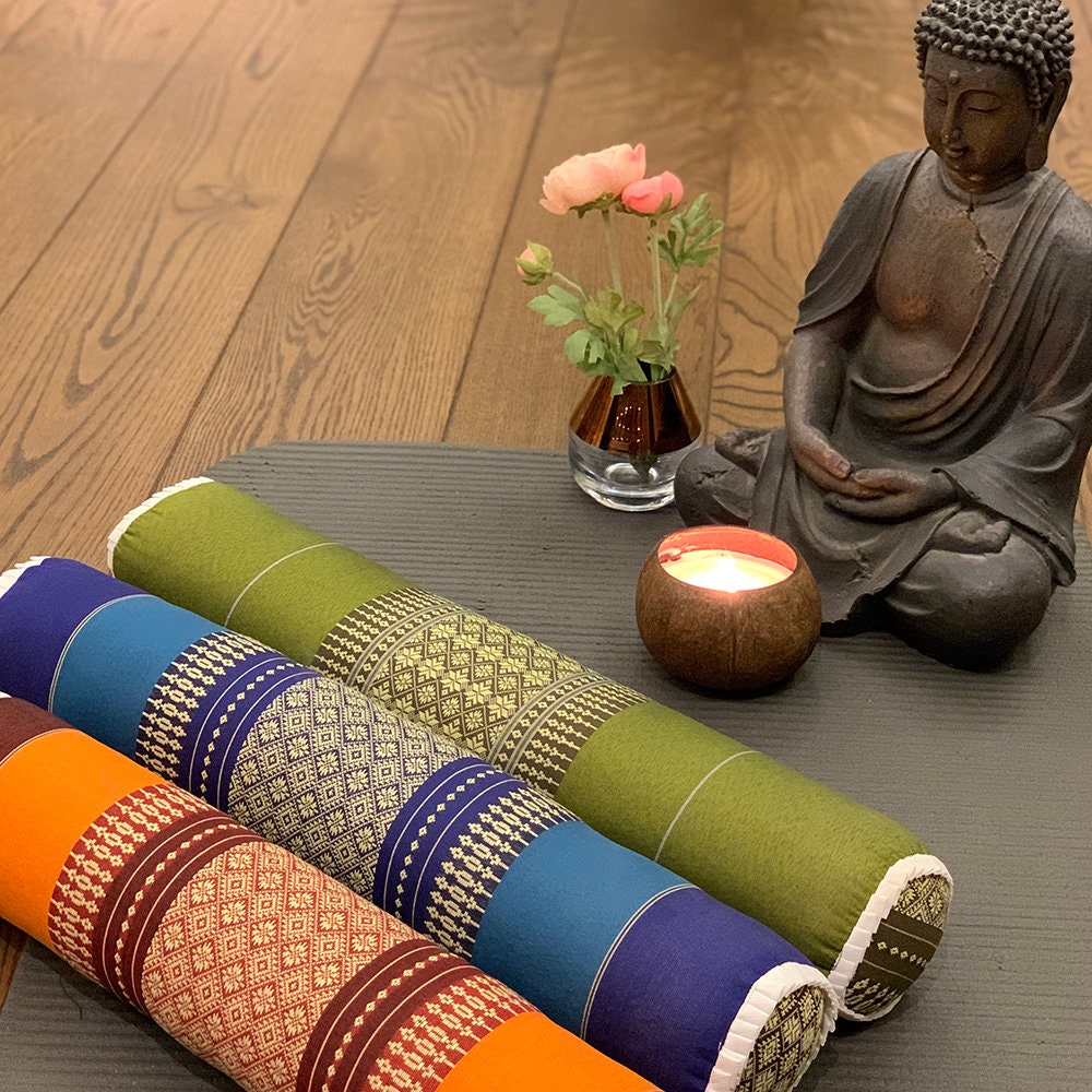 Vie Naturals Thai Kapok Neck Cushion Small Sausage Green Etsy UK