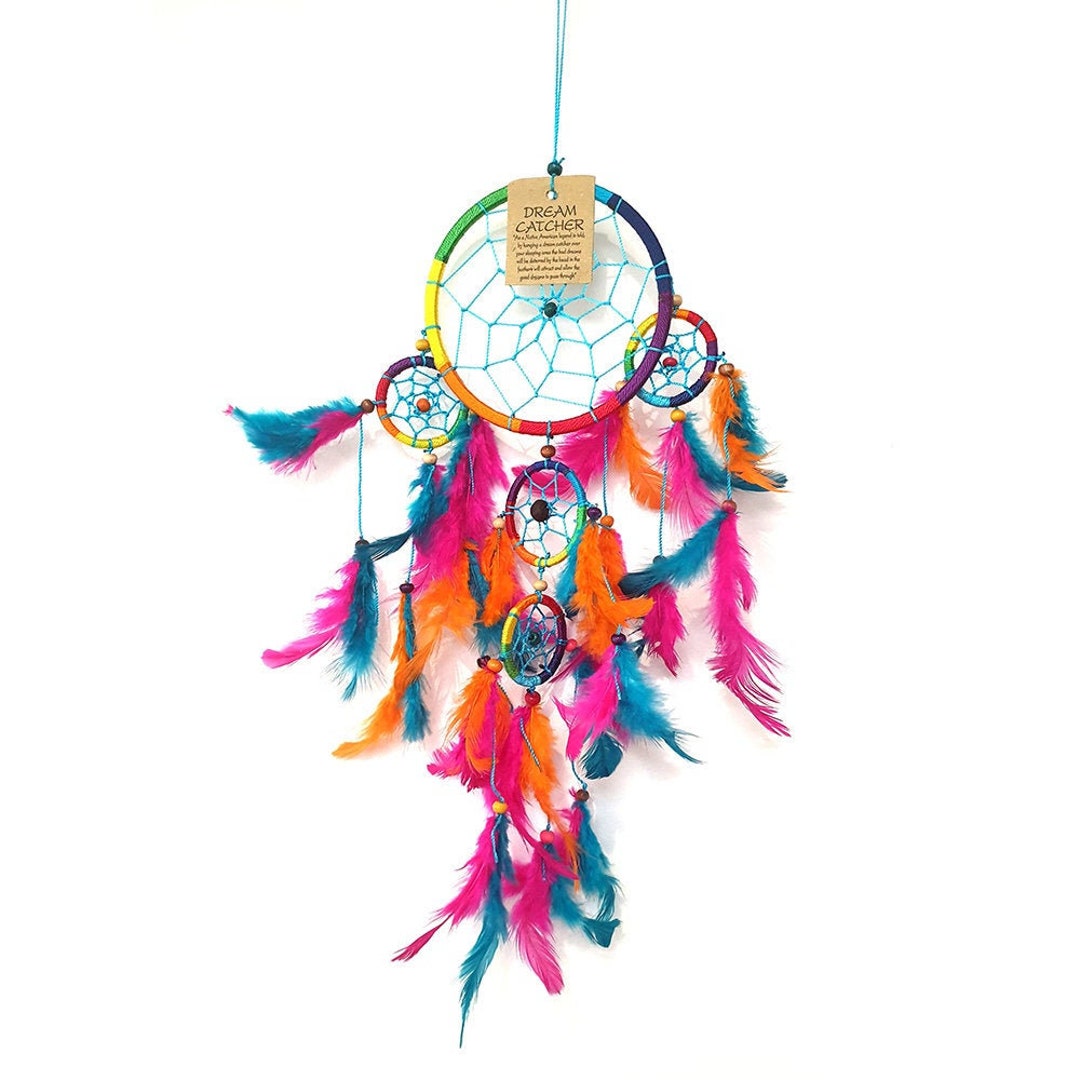 Medium Dream Catcher Rainbow Dream Catcher Black Dream Etsy