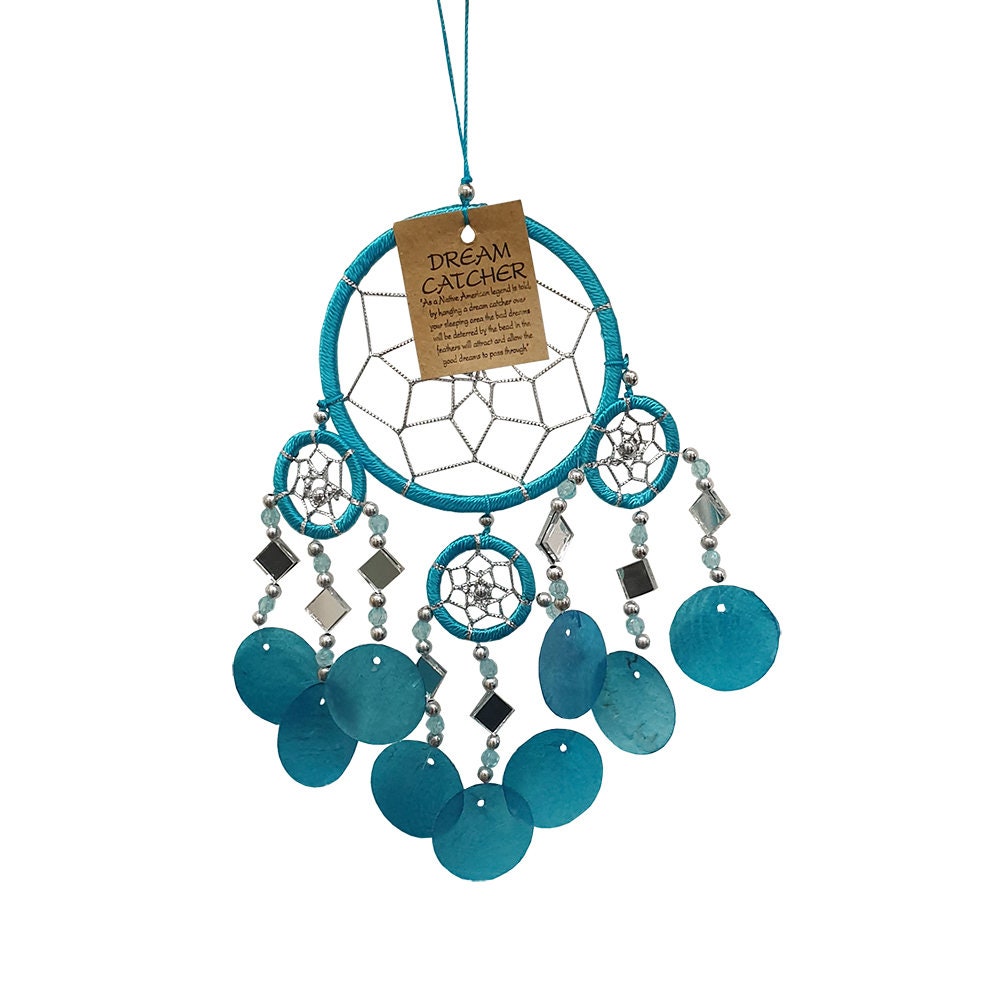 Capiz Dream Catcher Turquoise Dream Catcher No Feathers Etsy UK