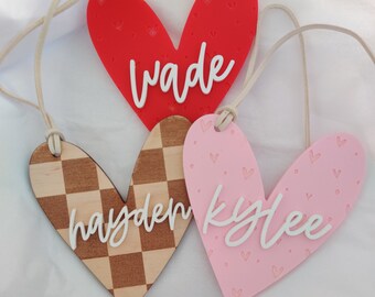 Valentine's Day basket tags, Valentine's Day, Valentine's Day name tags, heart name tag, Valentine tag, Valentines gift tag