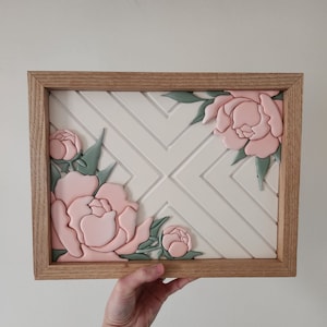 3D Floral Sign, Floral Decor, Home Decor, Bedroom Decor, Floral Wall Art, Wall Art, Wall Decor, Mosaic Sign, Floral Sign, flower wall decor