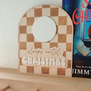 Checkered Christmas Countdown, reusable Christmas countdown, retro Christmas countdown, days until Christmas, dry erase days until Christmas