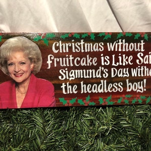 Handmade Golden Girls Christmas mixed media wall art. Rose Nylund