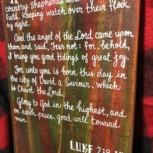 Hand Painted Rustic Fence Board Christmas Sign Linus' Scripture Speech ...