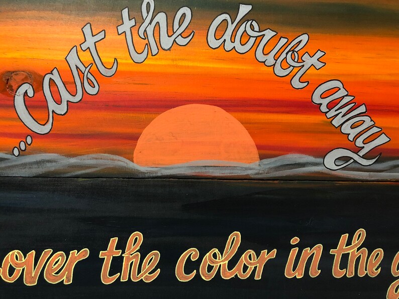 GREY Country Music Lyric Wall Art Hand Painted on Rustic Etsy