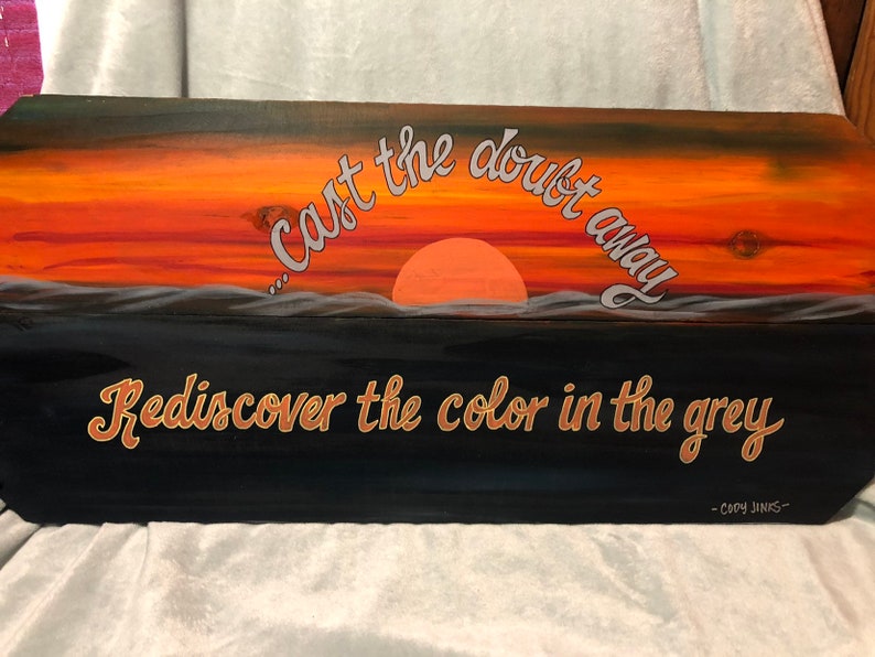 GREY Country Music Lyric Wall Art Hand Painted on Rustic Etsy