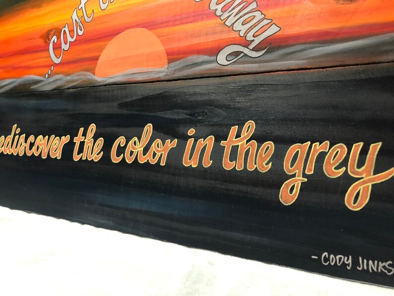 GREY Country Music Lyric Wall Art Hand Painted on Rustic Etsy