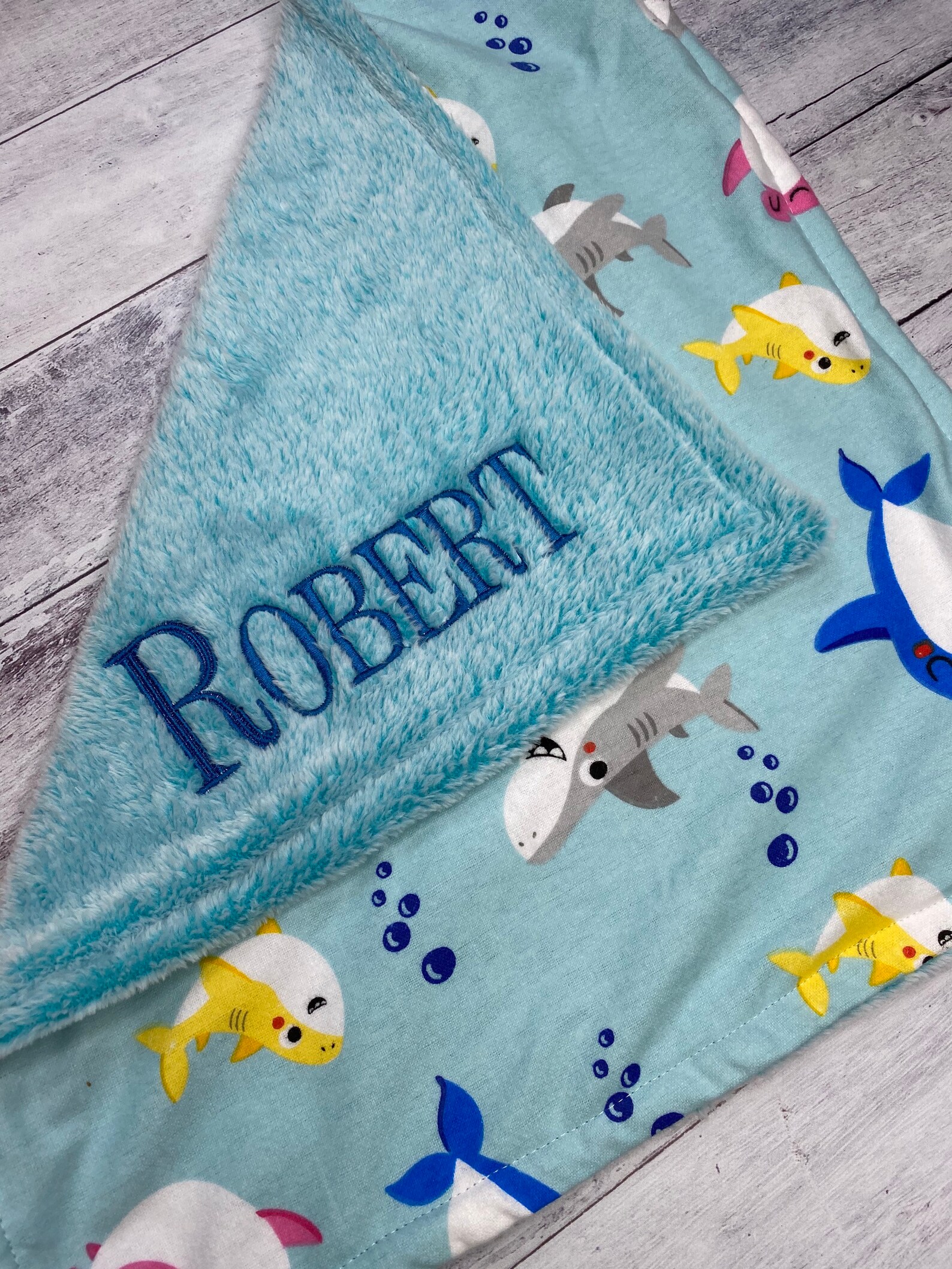 Baby Shark Themed Blanket Baby Shark Themed Crib Blanket Boy Etsy