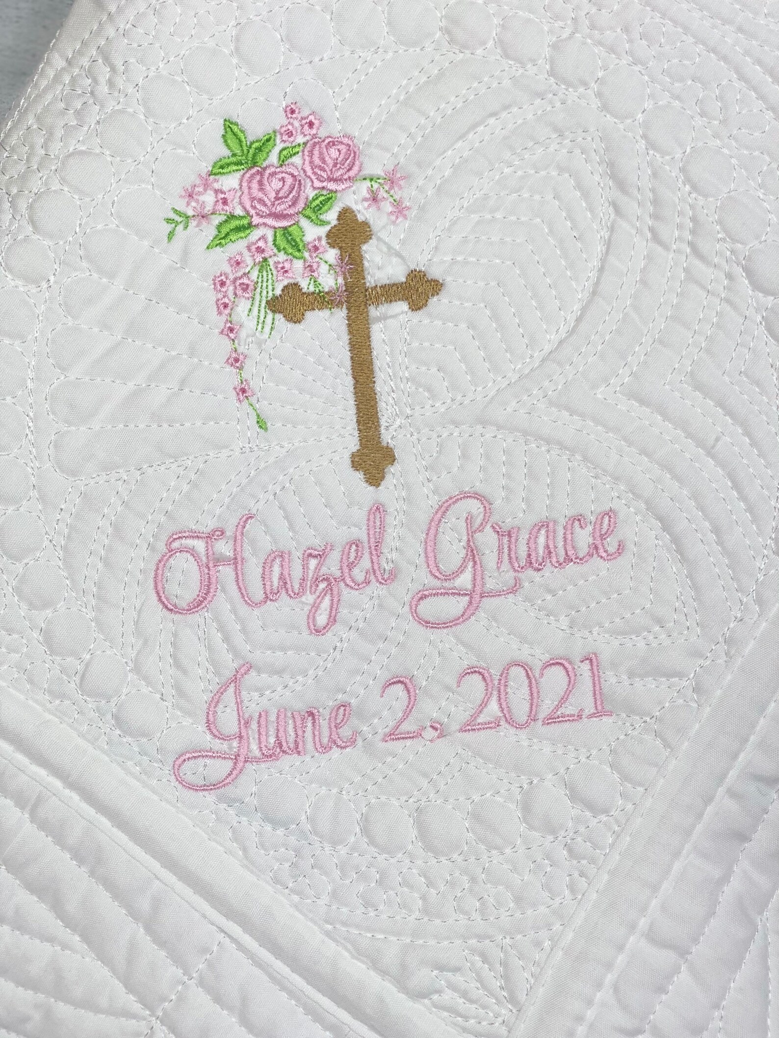 Baby Baptism Blanket Baby Blanket Quilt Personalized Baptism Etsy