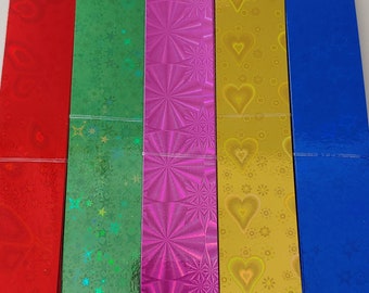 Holographic Foil Paper Chain Kits - Short Chain - Rainbow - Red - Yellow - Green - Blue - Pink - 6 feet per kit!