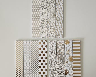 Kit de chaînes en papier gaufré blanc et doré - 6,5 pieds