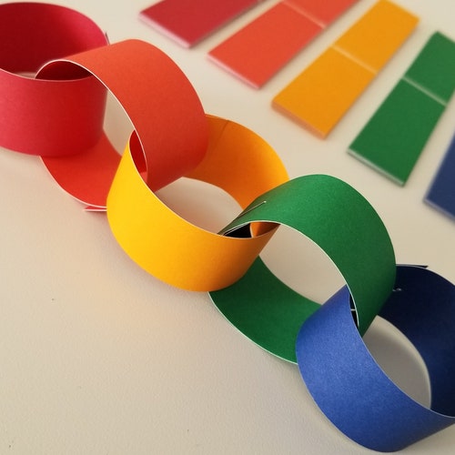 DIY Paper Chain Kits Primary Rainbow Red Orange Yellow - Etsy