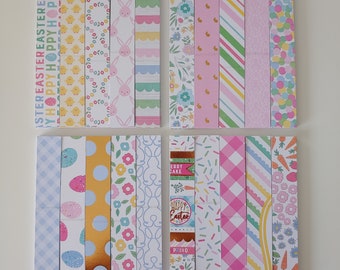 Happy Easter Spring DIY Paper Chain Kits- 4 kit variations to choose from!  White Blue Pink Yellow Green Purple Orange - Gold Foil Embossed