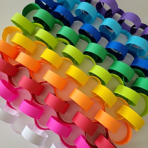 Custom Paper Chain Kit: Bulk Order, DIY Party Decor (50-60 ft)