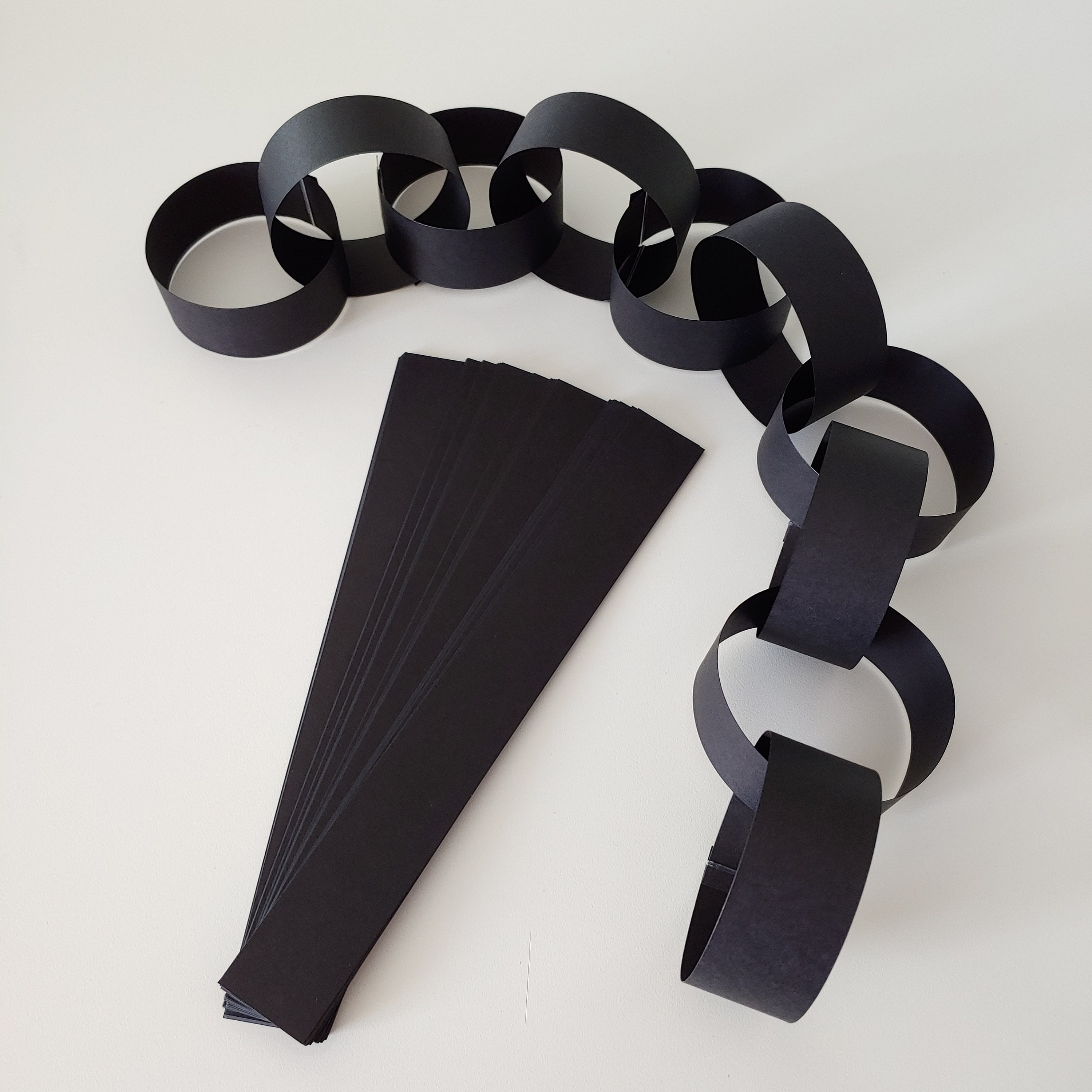 Paper Chain Kits - BLACK - Long Double Sided - Smooth - 10