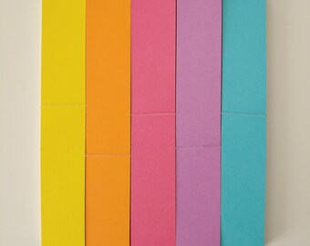 Kits de chaîne en papier bricolage - arc-en-ciel printanier - jaune orange rose bleu lilas - double face !