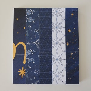 Stars and Snowflakes Christmas Paper Chain Kits 4 kit variations to choose from PLUS tags and accents Gold Foil Embossed White Blue Gold Kit 3