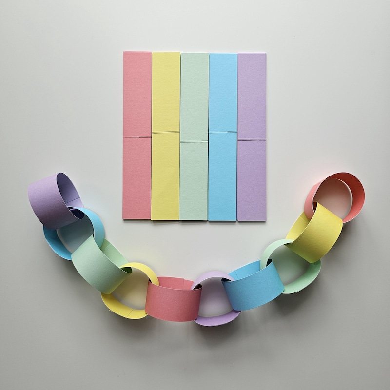 Rainbow Paper Chain Kit - Etsy