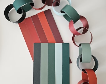 Red and Green Ombre Paper Chain Kit, Christmas Party Decoration (20 FEET)