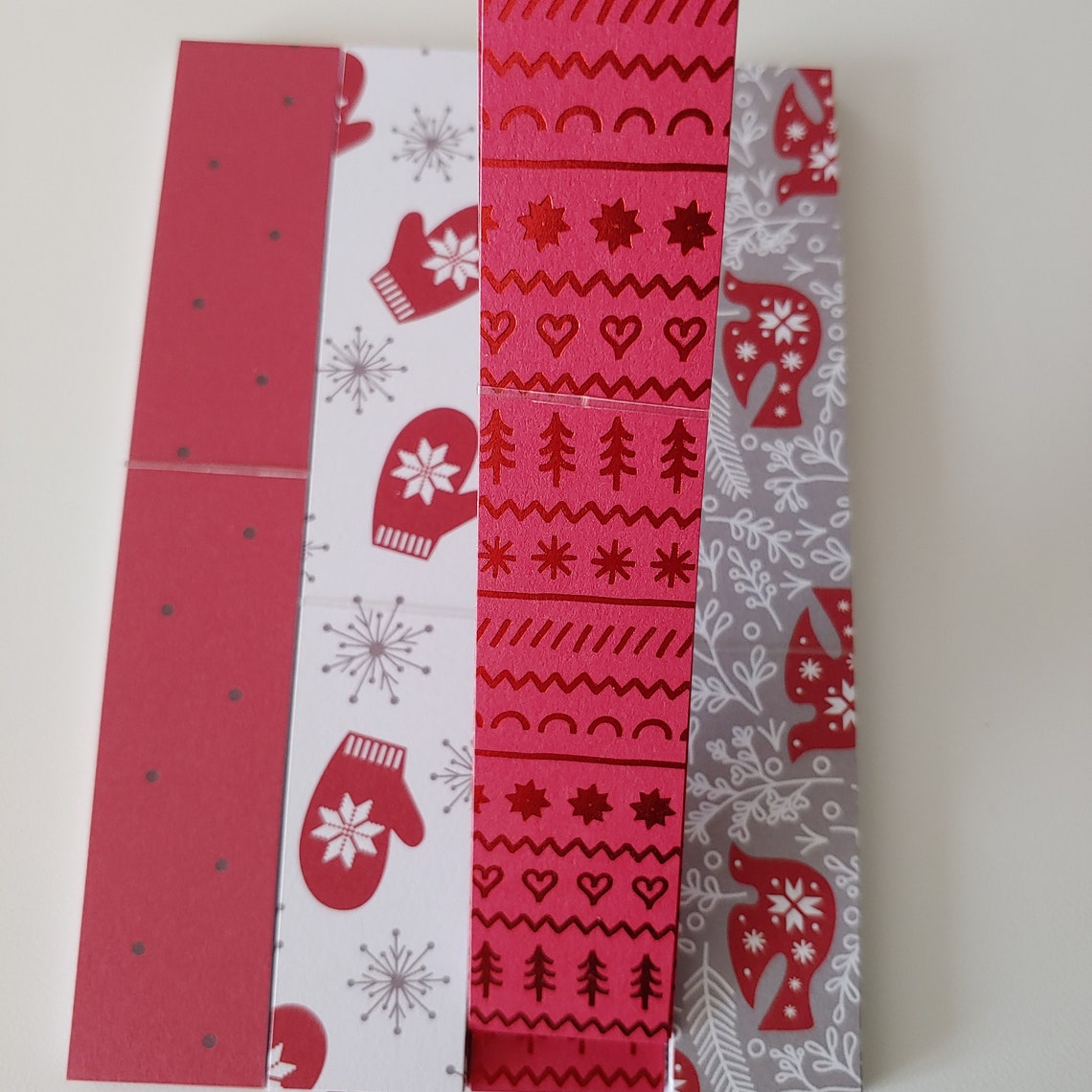 Red and White Christmas DIY Paper Chain Kits 4 Kit | Etsy