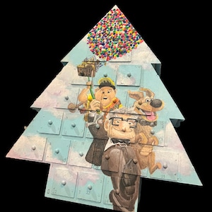 Hand-painted Wooden Advent Calendar- Countdown Calendar-Christmas