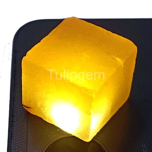 Yellow Sapphire Cube Rough Natural 112.5 Ct Certified Semi Transparent Raw Sri Lanka Sapphire Loose Gemstone High Quality Item 5MMP