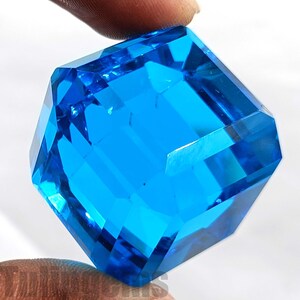 Turmalina azul natural de 241,5 quilates, forma esmeralda facetada, piedra preciosa suelta certificada, piedra preciosa transparente rara, calidad A1, 5AKA