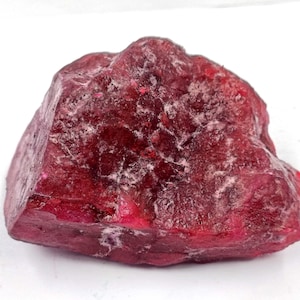 Red Ruby Rough 1218  CT Dyed Opaque Crystal | Natural Raw Loose Ruby Gemstone | IGL Certified Stone 6OSF