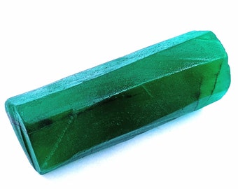 Green Emerald Rough Natural 379.05 Ct Slice Rough Gems Certified Loose Gemstone From Colombia Rough Gems Semi-Transparent Raw AAJ