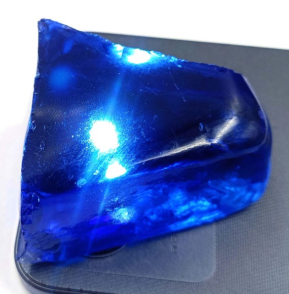 Tanzanite Brute Certifiée - Pierre Naturelle Bleue Translucide, 71x36x24 Mm, Non Taillée
