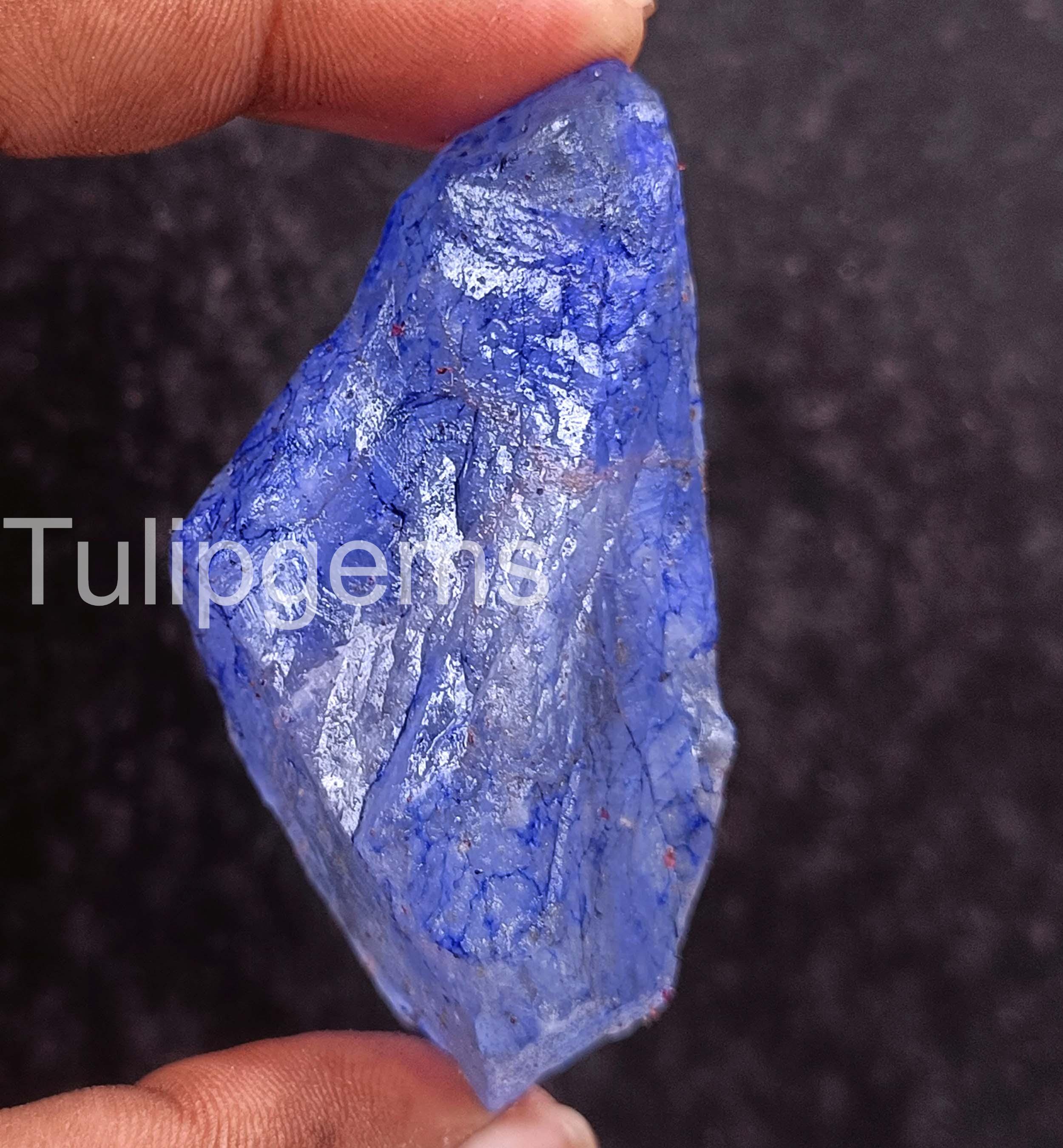 画材 Sapphire Genuine Coarse Natural Blue Sapphire Rough 240.5 Ct | Certified Uncut Gemstone