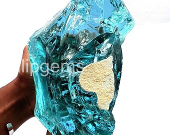 GEMHUB A Grade Natural Raw Rough Sky Blue Aquamarine 22.50 Ct – Brazilian Healing Crystal For Cabbing, Jewelry Making, Or Collecting