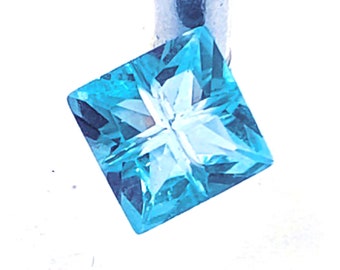 Sky Blue Aquamarine Natural Faceted Princess Cut Stone 1.05 Ct Certified Loose Gemstone from Brazil Gems Good Friday Sale Hurry Up NOW!! MAX