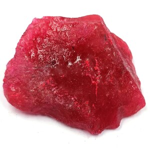 247 CT Red Ruby Rough Dyed Opaque Crystal | Natural Raw Loose Ruby Gemstone | IGL Certified Stone 6OSO