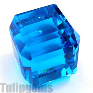Turmalina azul natural de 241,5 quilates, forma esmeralda facetada, piedra preciosa suelta certificada, piedra preciosa transparente rara, calidad A1, 5AKA