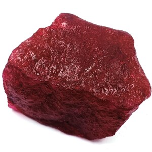 Red Ruby Rough  Dyed Opaque 1321 CT Crystal | Natural Raw Loose Ruby Gemstone | IGL Certified Stone 6OSN