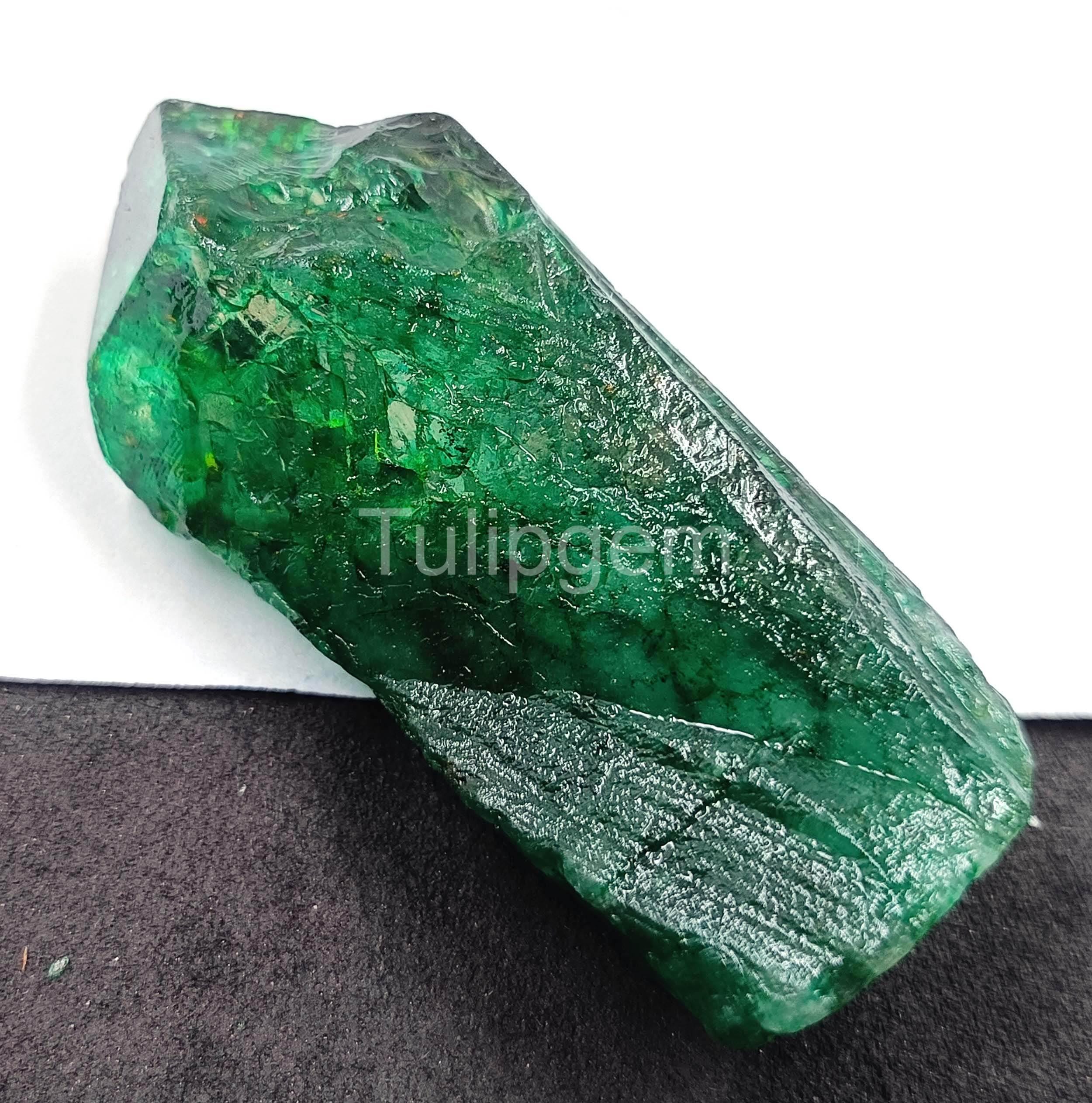 グリーンエメラルド 176カラット 認定天然原石 コロンビア産エメラルド